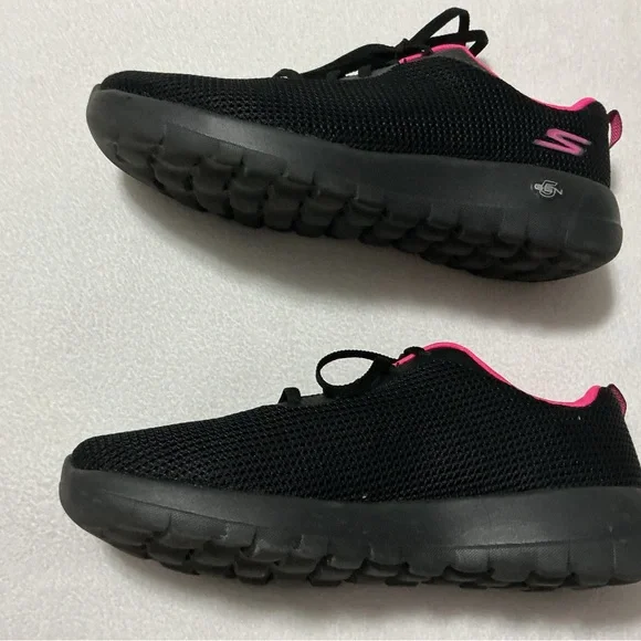 Skechers Black and Pink Women's Sneakers - Picture 3 of 10